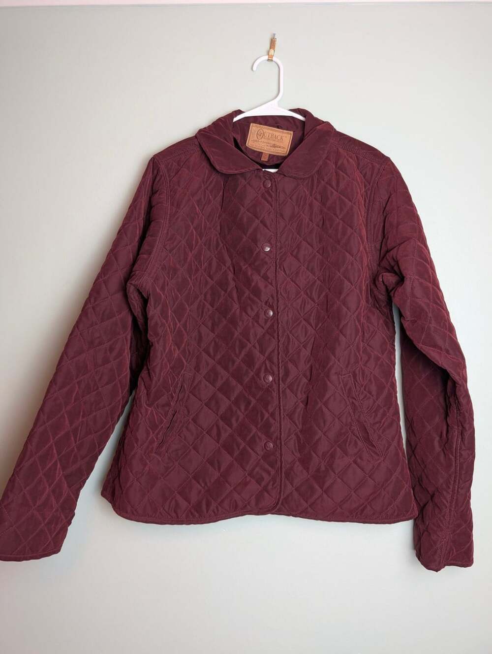 Western Outback Trading Company Burgundy Quilted Jacket Coat Women's Size Large